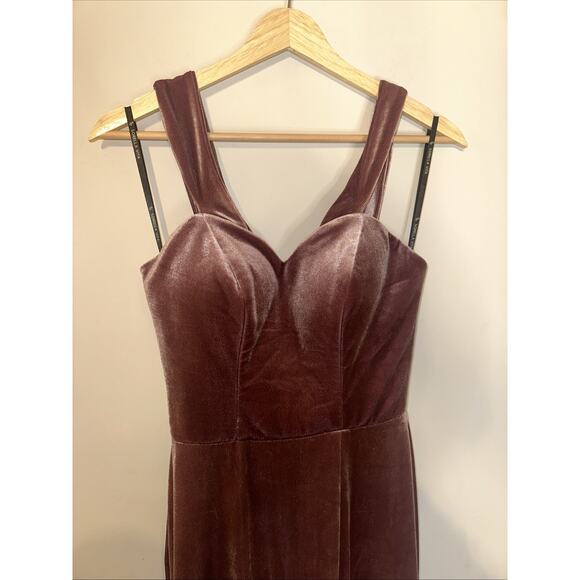 Sorella Vita Formal Velvet Maxi Dress Off The Shoulder New Size 6 Mauve Pink - Picture 5 of 9